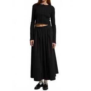 NEW ASHER kate poplin maxi skirt in black
